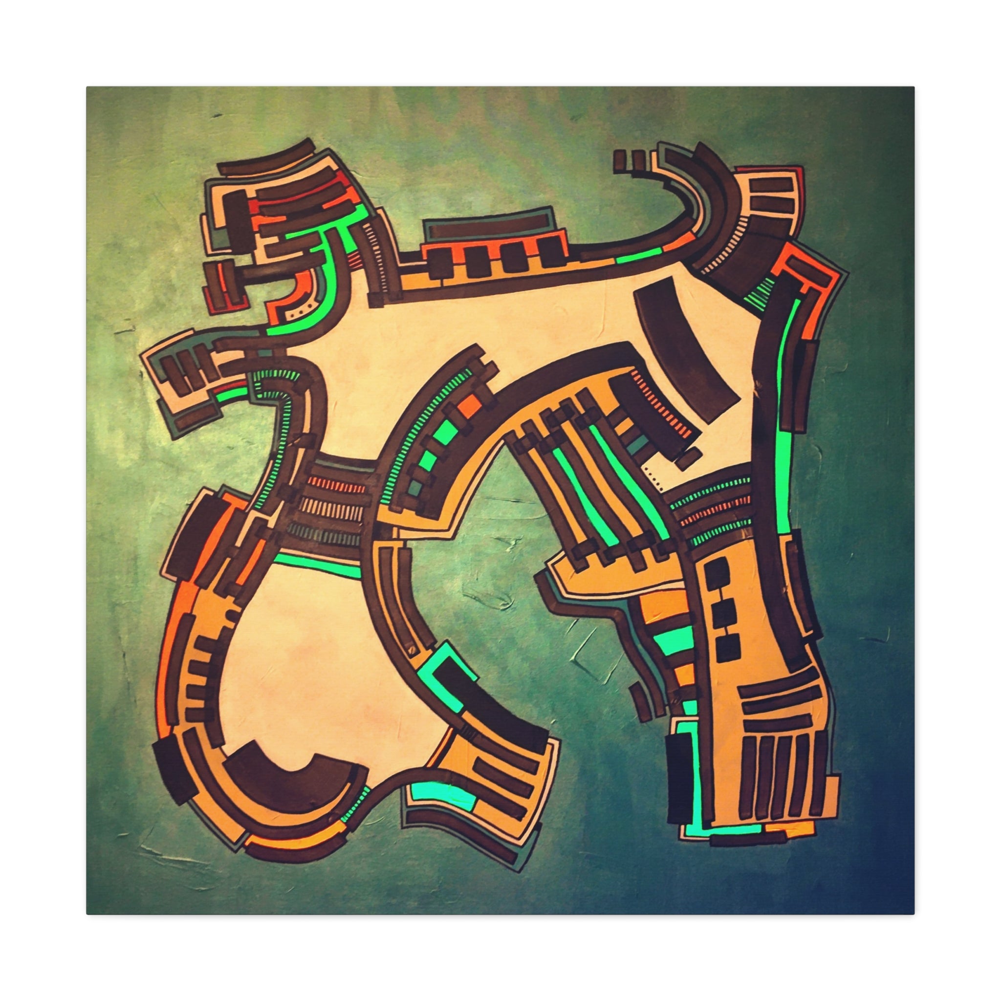 Figurative Geometric Matte Canvas Art Name is "Gen2"
