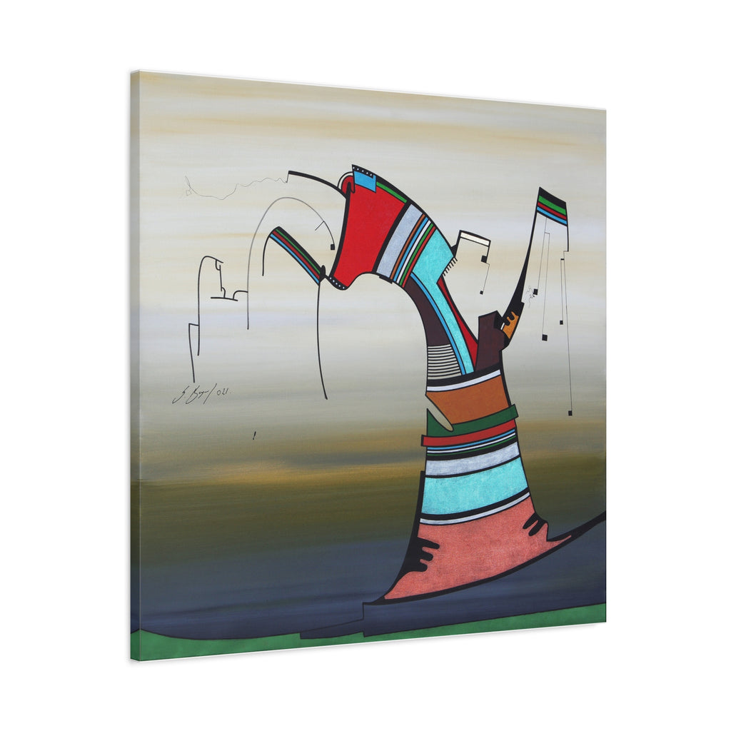 Copy of Figurative Geometric Matte Canvas Art Name is "Praying Mantis"