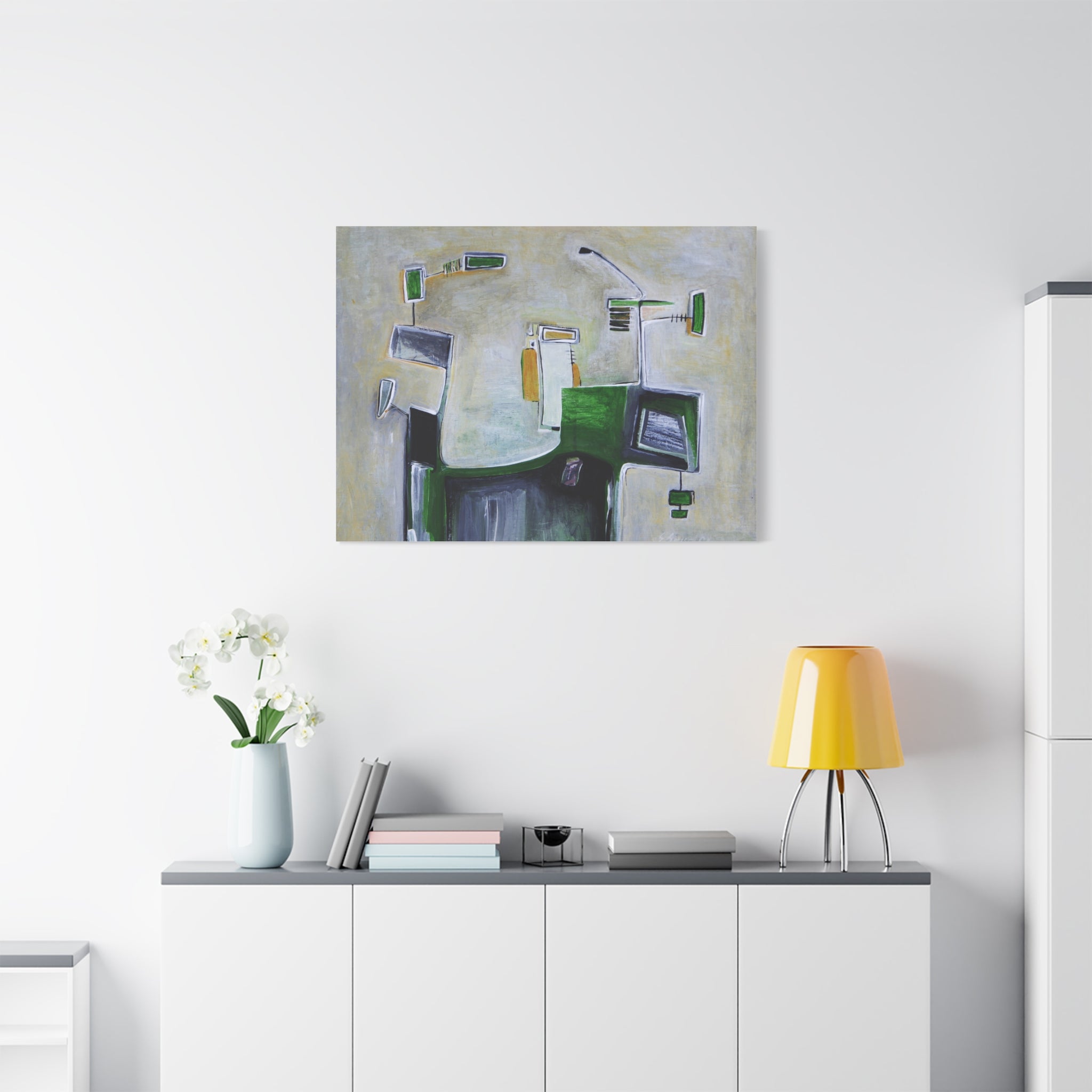 Abstract Geometric Matte Canvas Art Name is "Abstract Tree"