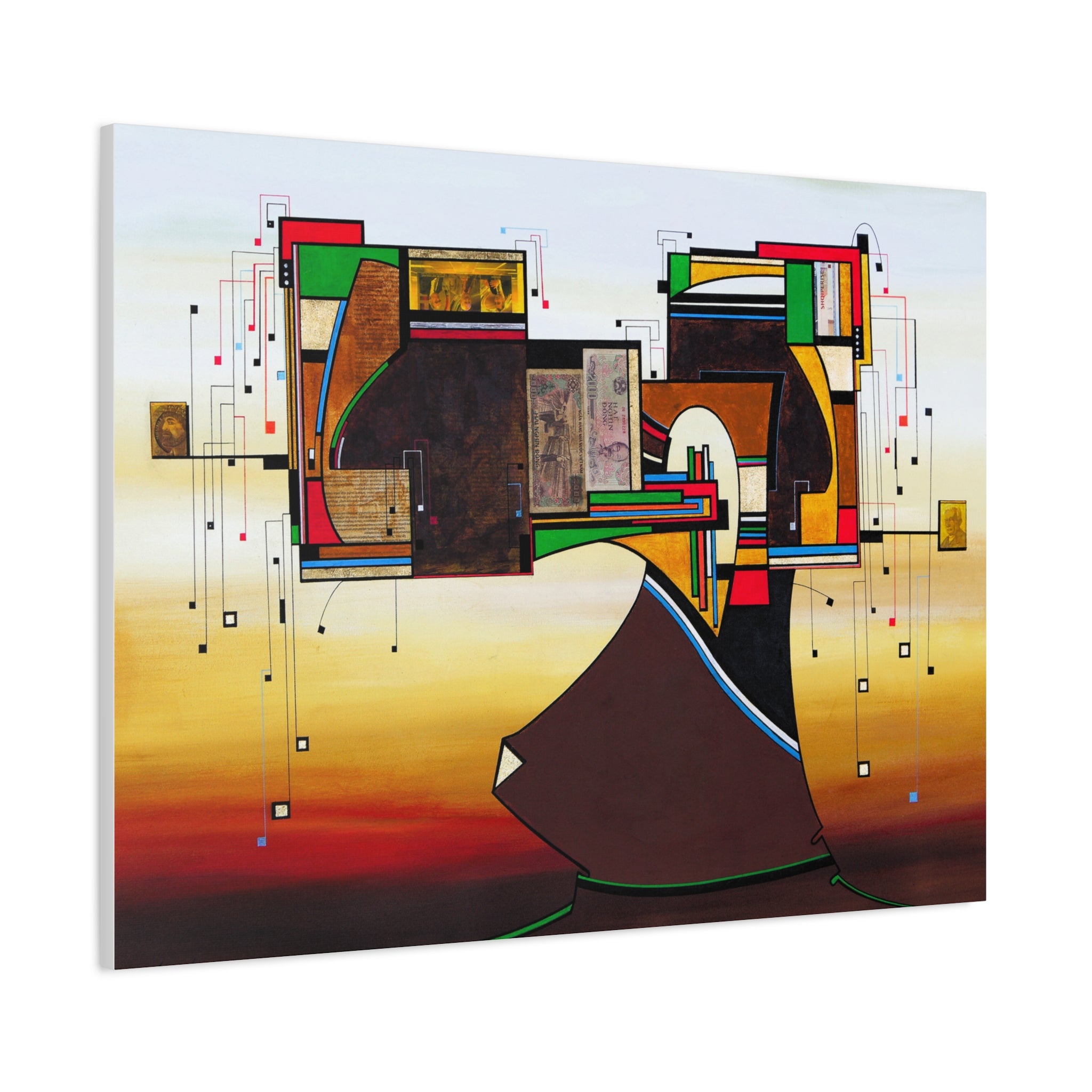 Abstract Geometric Matte Canvas Art Name is "Dame Nature"