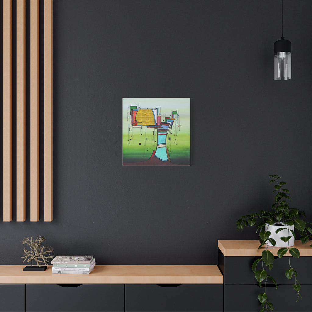 Figurative Geometric Matte Canvas Art Name is "Olive Tree2"