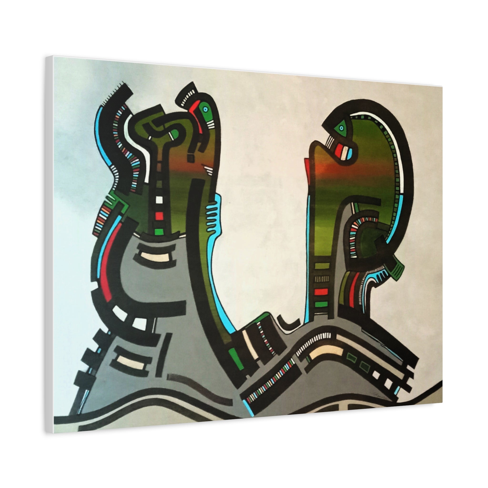 Abstract Geometric Matte Canvas Art Name is "Gen"