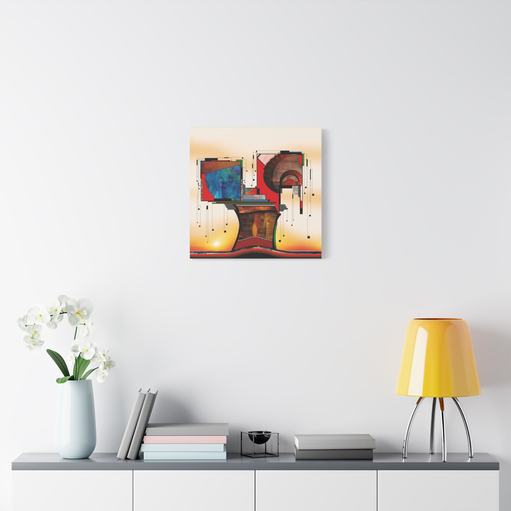 Figurative Geometric Matte Canvas Art Name is "Trees"