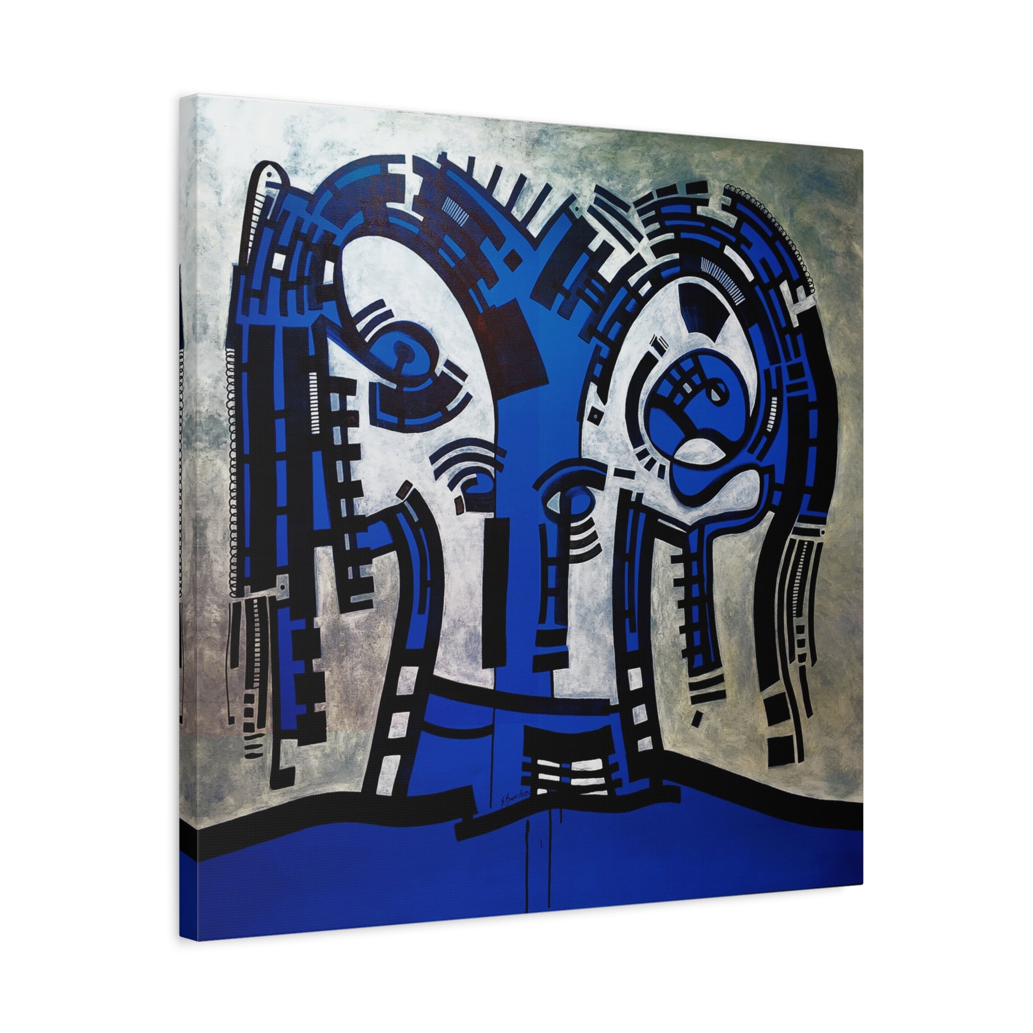 Figurative Geometric Matte Canvas Art Name is "The Guest Inside Me"