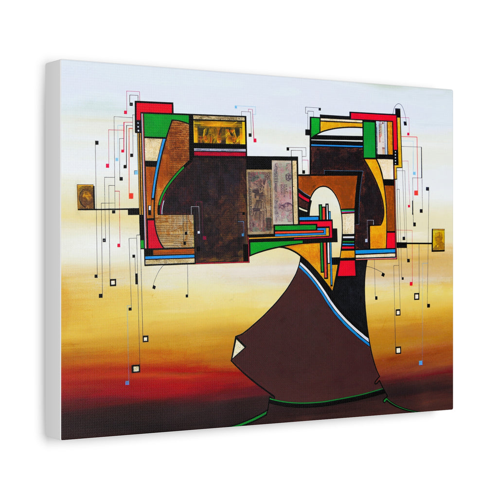 Abstract Geometric Matte Canvas Art Name is "Dame Nature"