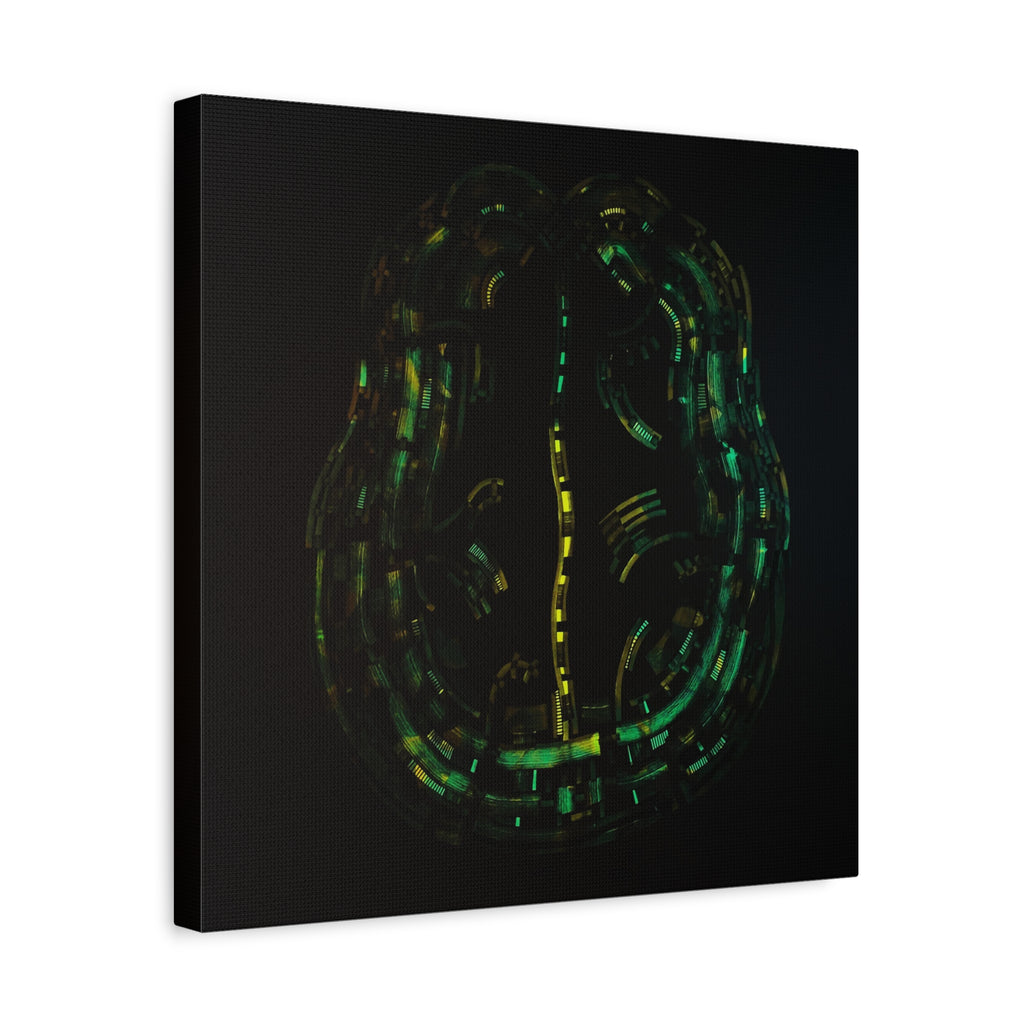 Figurative Geometric Matte Canvas Art Name is "Brain"