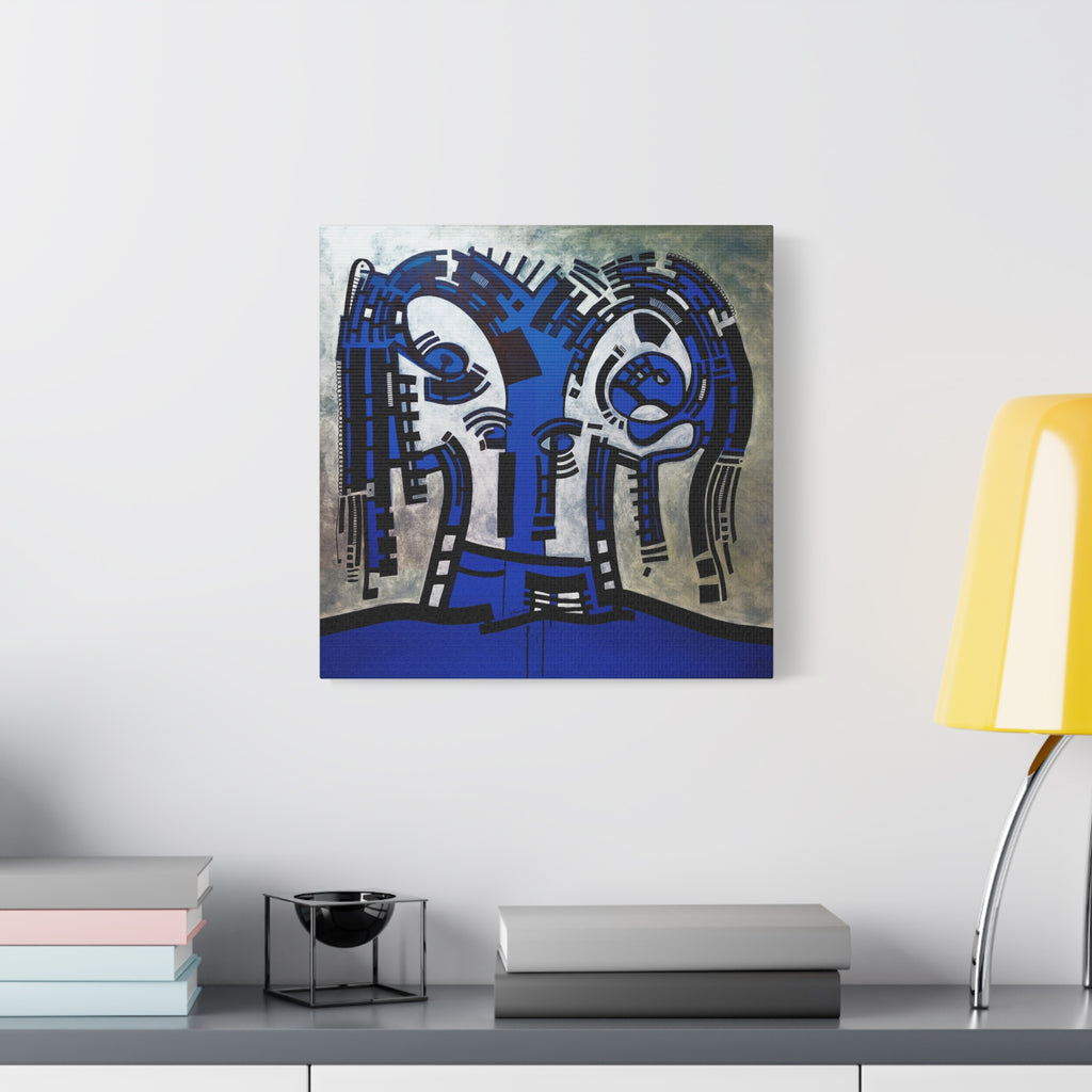 Figurative Geometric Matte Canvas Art Name is "The Guest Inside Me"