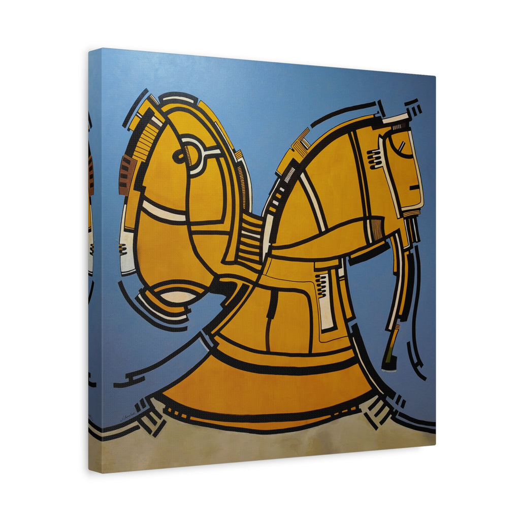 Figurative Geometric Matte Canvas Art Name is "Hitit"
