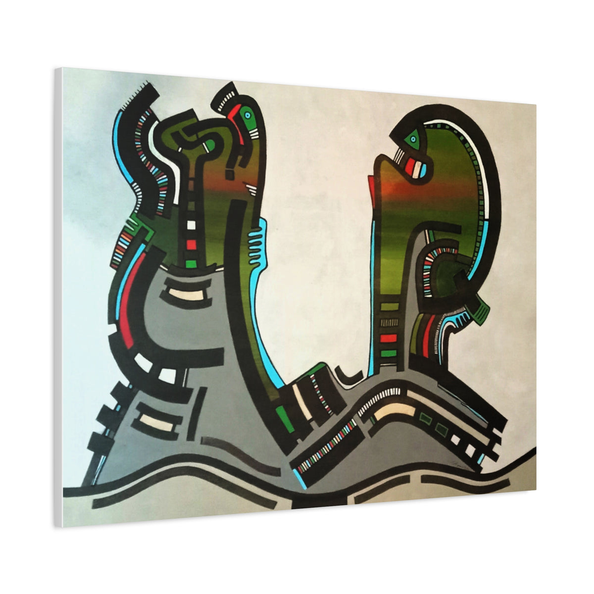 Abstract Geometric Matte Canvas Art Name is "Gen"
