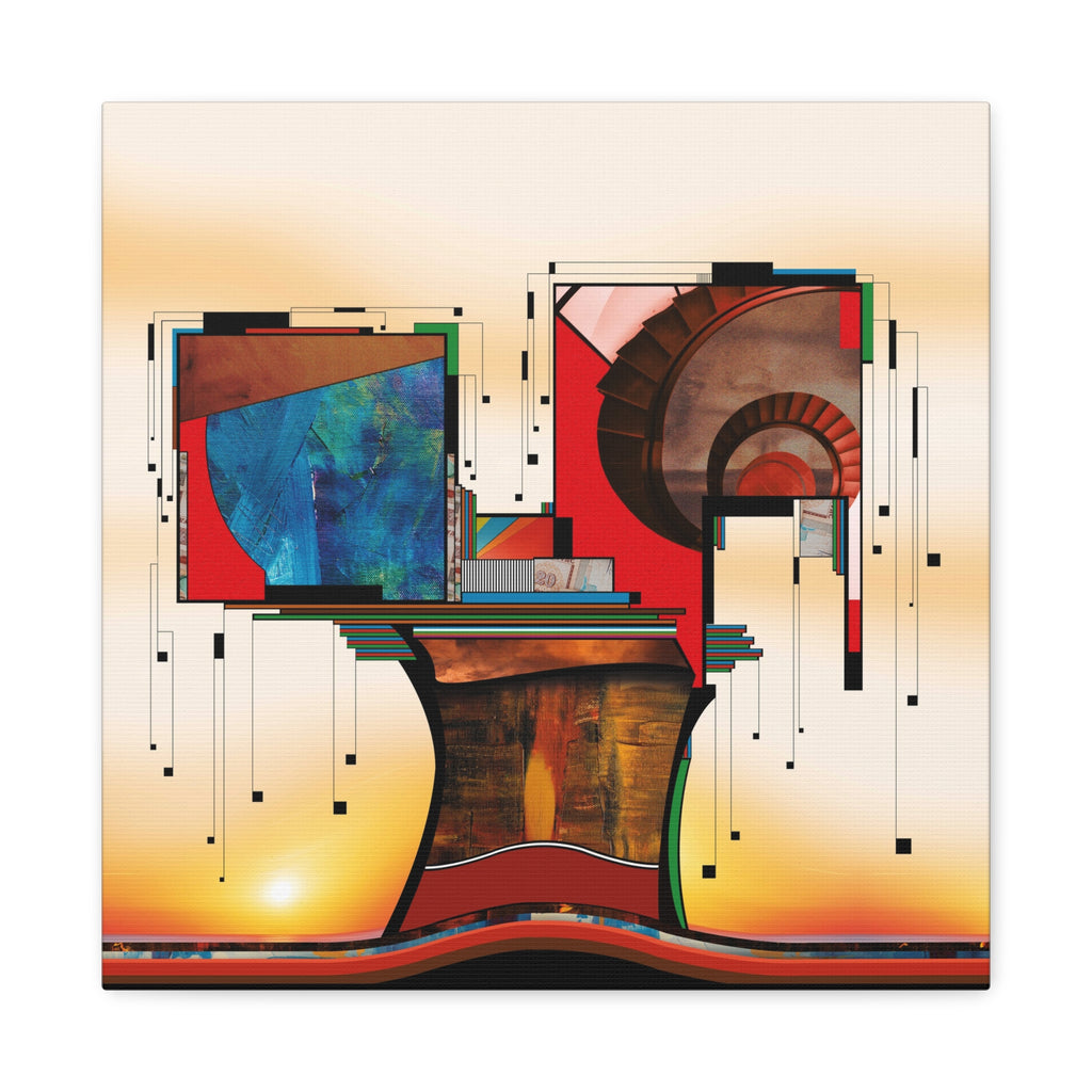 Figurative Geometric Matte Canvas Art Name is "Trees"