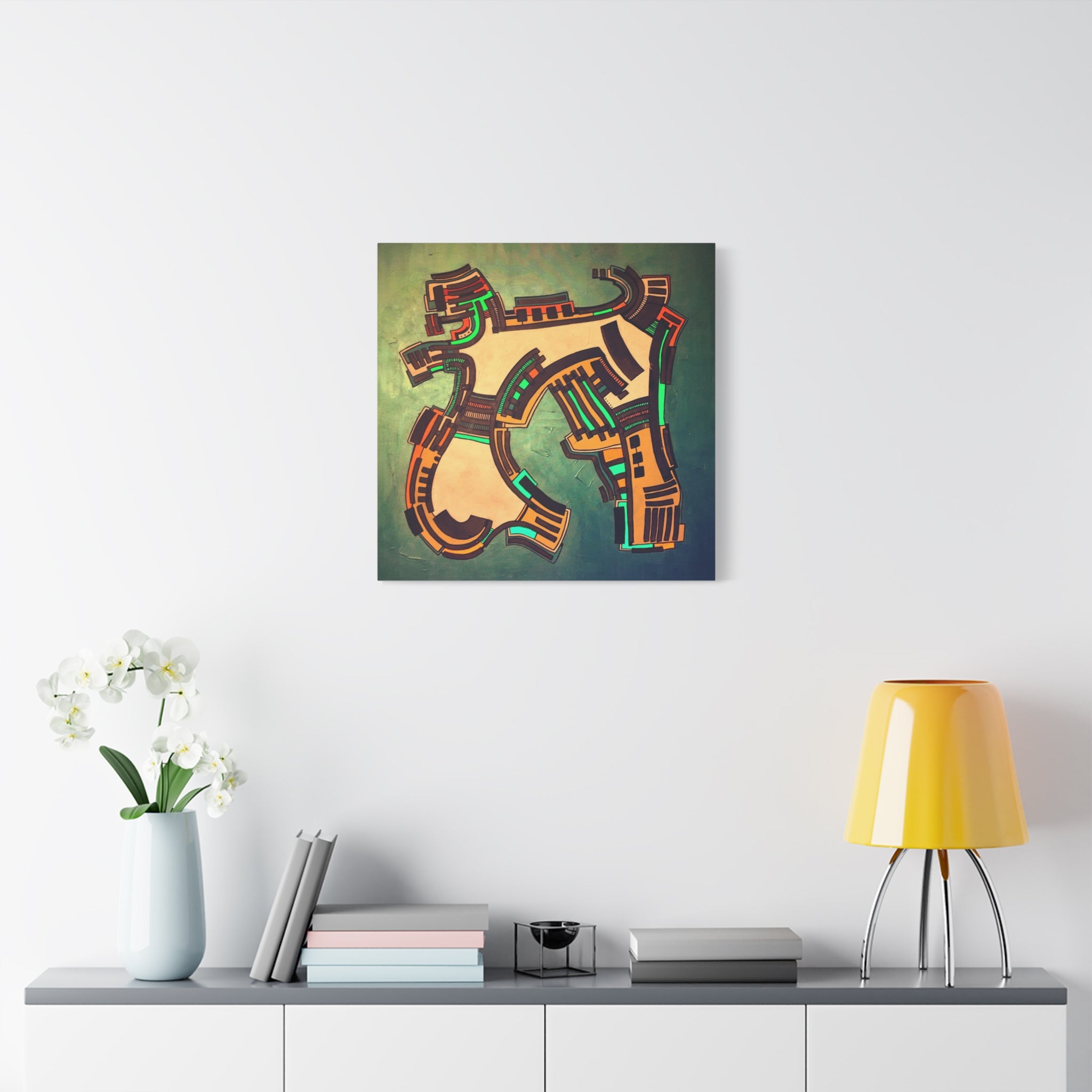 Figurative Geometric Matte Canvas Art Name is "Gen2"
