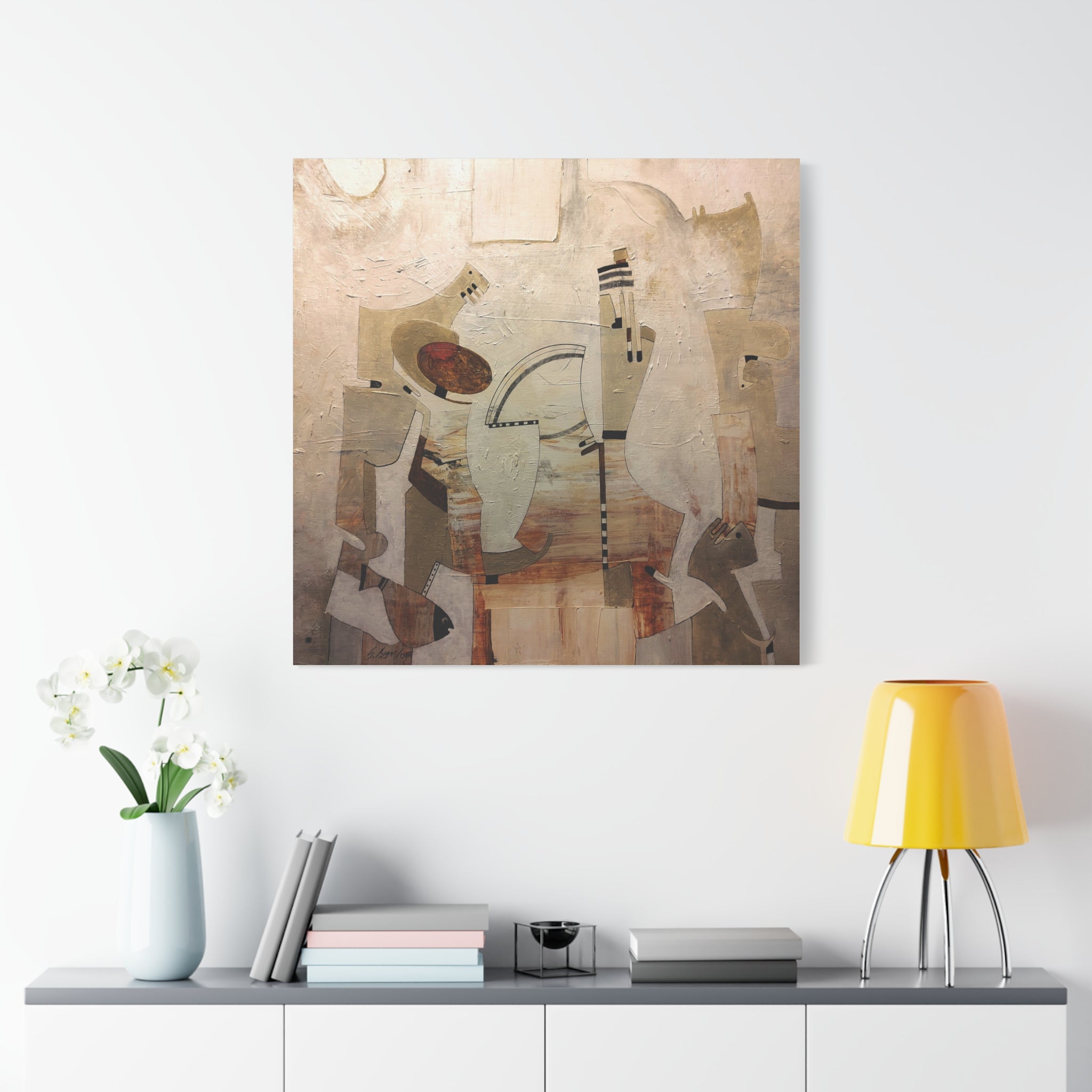 Abstract Geometric Matte Canvas Art Name is Anatolian Figure