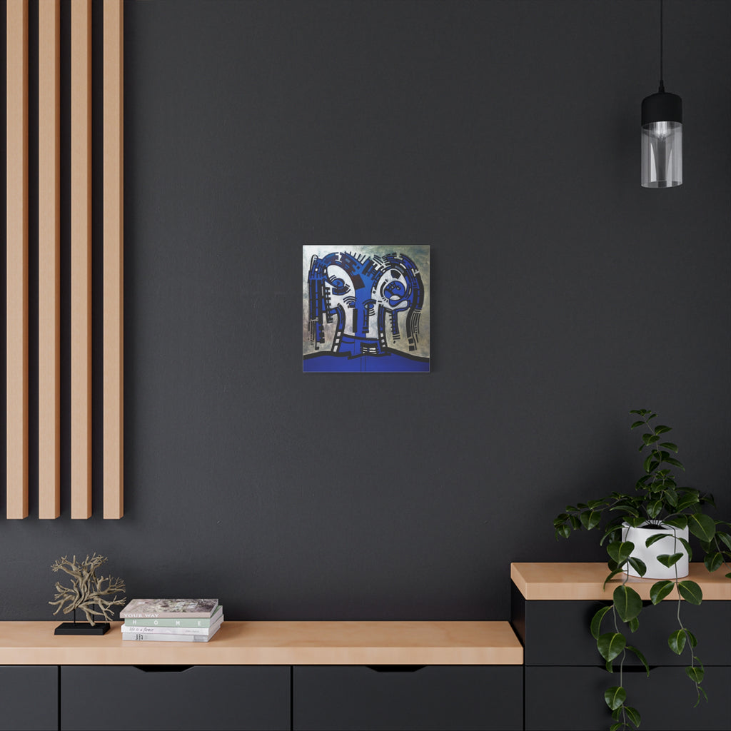 Figurative Geometric Matte Canvas Art Name is "The Guest Inside Me"