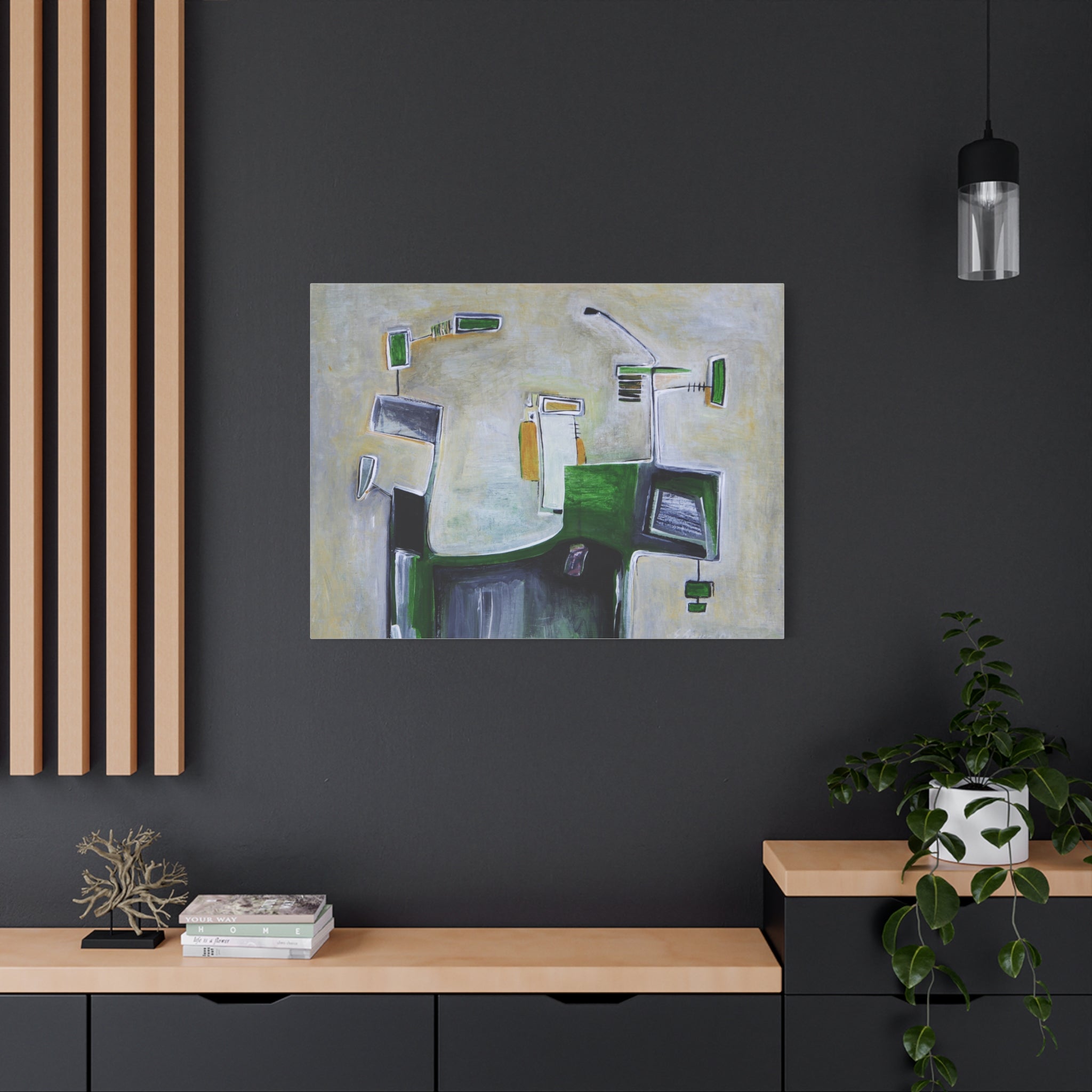 Abstract Geometric Matte Canvas Art Name is "Abstract Tree"
