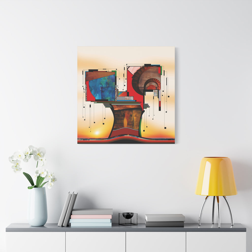 Figurative Geometric Matte Canvas Art Name is "Trees"