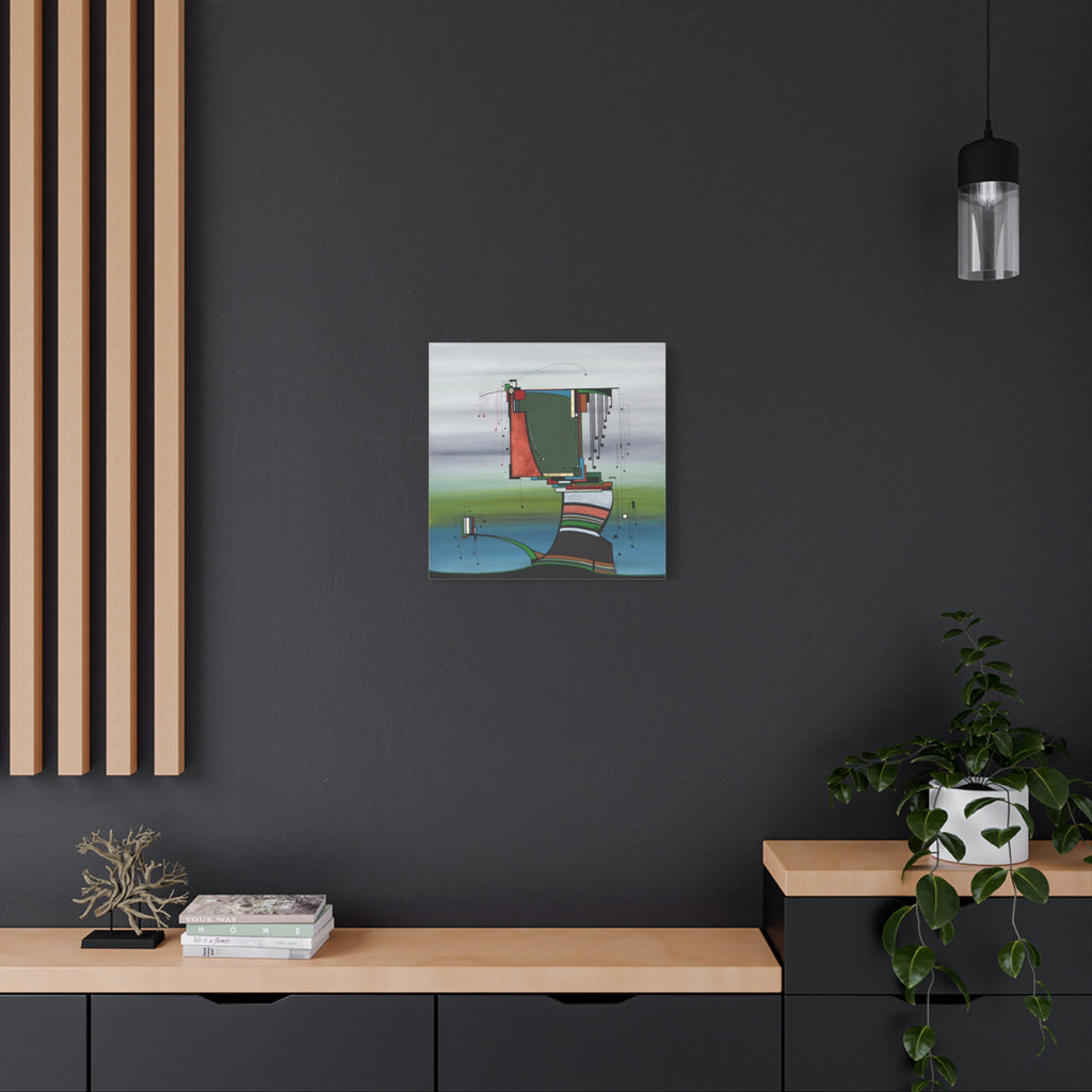 Figurative Geometric Matte Canvas Art Name is "Olive Tree"