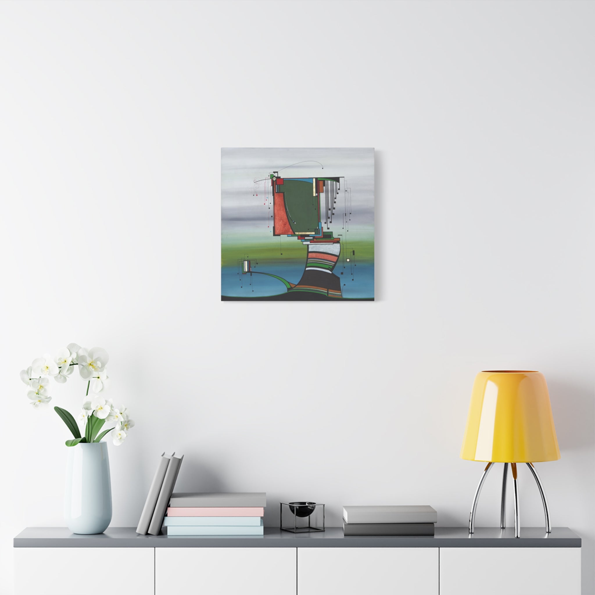 Figurative Geometric Matte Canvas Art Name is "Olive Tree"
