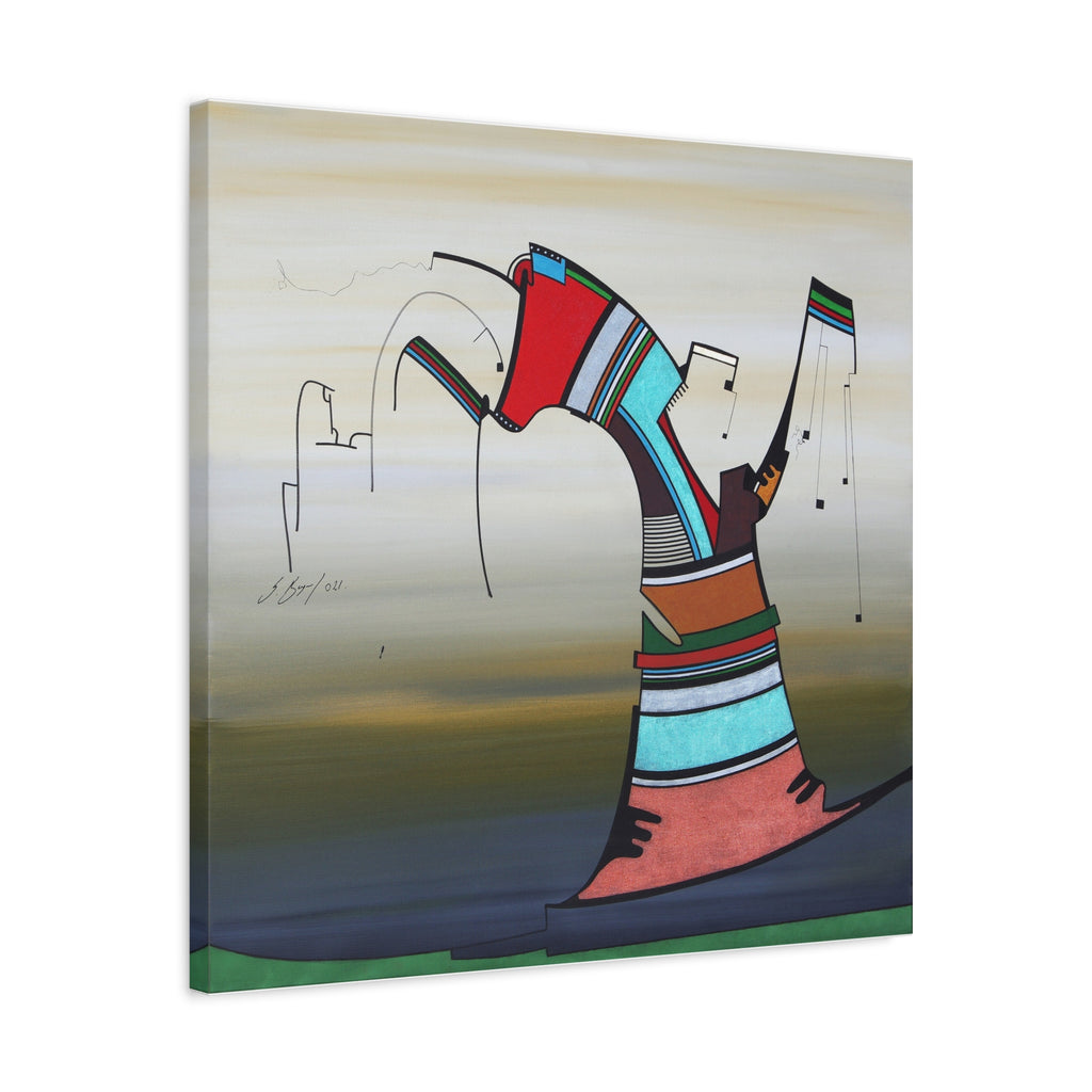 Copy of Figurative Geometric Matte Canvas Art Name is "Praying Mantis"